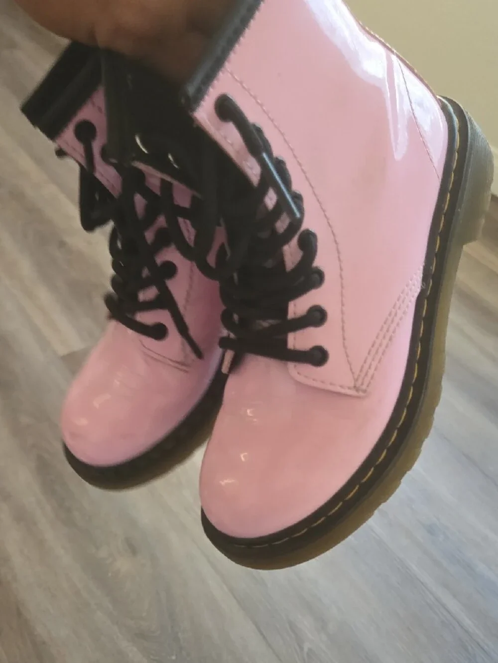 Dr. Martin Pink Lace-Up Leather Boots Doc Martina